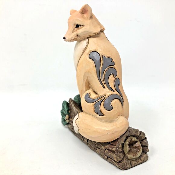 Jim Shore White Woodland Fox on Birch Log Figurine 6011617 Heartwood Creek - Picture 3 of 9